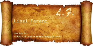Liszi Ferenc névjegykártya